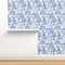 Chinoiserie Blue White Toile Pagoda Landscape And Asian Art Custom Pre-pasted Wallpaper by Spoonflower Pre-Pasted Wallpaper 2FT Wide